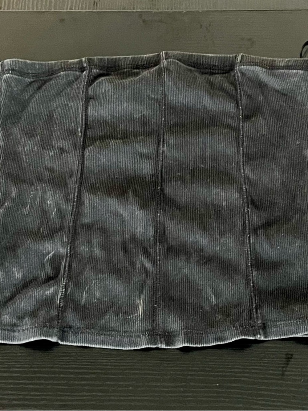 Black Corduroy Panel Tube Top